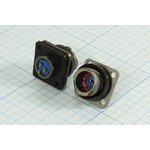 Разъем (цилиндрический соединитель) FQ14-3ZJ вилка, контакты 3P, М16, на блок, фланец 4 отверстия, герметичный, FQ14-3ZJ