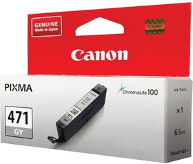 Фото 1/4 Картридж Canon CLI-471GY (0404C001), серый, 7 мл, до 120 цв.фото 10х15, для PIXMA MG5740/MG6840/MG7740/ TS5040/TS6040/ TS8040/TS9040 (CLI471