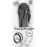 Аудио кабель Jack 3.5(M)/2xRCA, 5м, черный, пакет CCA-458-5M