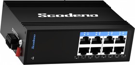 Фото 1/5 Scodeno XPTN-9000-45-8TP, серия Lite, индустриальный неуправляемый PoE коммутатор на DIN-рейку, 8 x 10/100 Base-T, IP40, -30 ~ +70