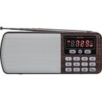 Радиоприемник цифровой ЕГЕРЬ FM MP3 коричневый 30011232