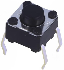 Фото 1/7 B3F-1020, Black Plunger Tactile Switch, SPST 50 mA @ 24 V dc 0.9mm Through Hole