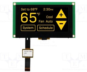 NHD-2.7-12864WDY3M-CTP, Display: OLED; graphical; 2.7"; 128x64; Dim: 82x47.5x8.1mm; yellow
