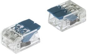 Фото 1/2 PCT-412 blue, Клемма зажимная соединительная безвинтовая PCT-412 на 2 провода, 0,5-2,5 мм2, маркировка синяя, аналог WAGO