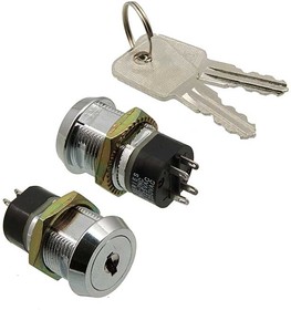 SK25-03A, Выключатель с ключом , 4 А - 125 В, 2 а - 250 В, серия А: 2NO-2NC (4Р), серия В: 1NO-1NC (2P)