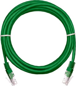 Шнур U/UTP 4 пары, категория 5e, PVC, зеленый, 5м, 10шт. EC-PC4UD55B-BC- PVC-050-GN-10