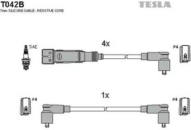 Фото 1/3 T042B, Комплект проводов_Skoda Octavia 1.6 AEE 96- центр.под 90, 923/100