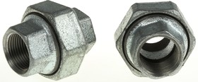 Фото 1/2 770340205, Galvanised Malleable Iron Fitting Taper Seat Union, Female BSPP 3/4in to Female BSPP 3/4in
