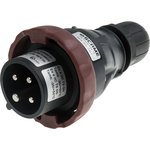 219.1636, IP66 Red Cable Mount 3P + E Power Connector Plug ATEX, IECEx ...