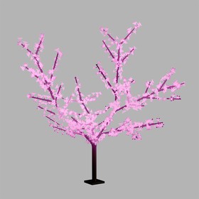 Фото 1/2 531-128, Светодиодное Дерево Сакура, высота 2,4м, диаметр кроны 2,0м, розовые светодиоды, IP65, понижающий тр