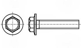 Фото 1/2 B5X10/BN5950, Винт, с юбкой, M5x10, 0,8, Головка: шестиугольная, сталь, цинк