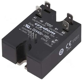 Фото 1/2 D2440D-10, Independently Controlled Dual Output Solid-State Relay - Control Voltage 4-15 VDC - Typical Input Current 13mA/5V ...