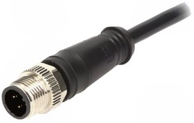 Фото 1/2 120065-2277, Sensor Cable, Black, Straight, 5m, M12 Plug - Pigtail, Conductors - 4