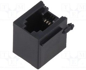 MTJ-442X1, Socket; RJ9; PIN: 4; Layout: 4p4c; on PCBs,PCB snap; THT; angled 90°