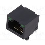 MTJ-88ARX1-LD, Socket; RJ45; PIN: 8; with LED; Layout: 8p8c; on PCBs,PCB snap; THT