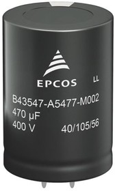 B43547A5567M000, SNAP-IN AL LYTIC CAPACITOR 560UF 450V