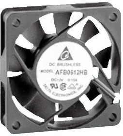 AFB0612MB-R00, DC Fans Tubeaxial Fan, 60x15mm, 12VDC, Ball Bearing, 3-Lead Wires, Locked Rotor Sensor
