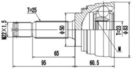 DCV839054, К-кт ШРУСа HYUNDAI LANTRA I 90-95, S COUPE 90-96, MITSUBISHI COLT I 81-84, COLT II 84-88, CORDIA 82-86, GALANT III 84-87, LANCER