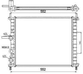 Фото 1/5 53607, Радиатор охлаждения FIAT BRAVA 95-01, BRAVO I 95-01, MAREA 00-02, MULTIPLA 99-,