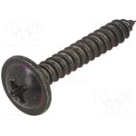 59208, Винт, 100шт, 25мм, сталь, черный, Резьба: 3,9