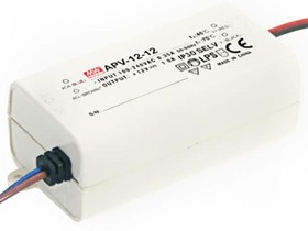 Фото 1/3 APV-12-5, Блок питания: импульсный, LED, 10Вт, 5ВDC, 2А, 90-264ВAC, IP42, 80г