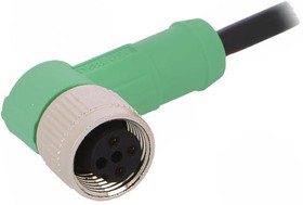 Фото 1/2 SAC-3P- 3,0-PVC/M12FR, Соединительный кабель, M12, PIN: 3, угловой, 3м, вилка, 250ВAC, 4А