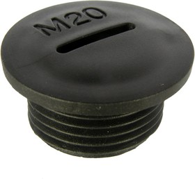 Заглушка MG-20 Черный пластик, Заглушка для кабельного ввода MG-20, пластиковая, черная