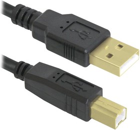 Photo 1/6 Cable USB 2.0 AM-BM, 3 m, DEFENDER, 2 filters, for connecting printers, MFPs and peripherals, 87431
