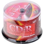 Диски CD-R VS 700 Mb 52x Cake Box (упаковка на шпиле), КОМПЛЕКТ 50 шт., VSCDRCB5001