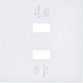 Simon 100 Белый матовый Накладка для 2-х зарядных устройств USB SmartCharge