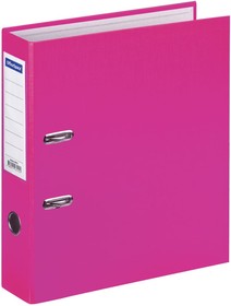 Папка-регистратор 70 мм, бумвинил, с карманом на корешке, розовая 289635