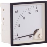 PQ94-I42S2N1CAW0ST, Sigma Analogue Panel Ammeter 20mA DC, 92mm x 92mm Moving Coil
