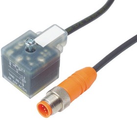 Фото 1/2 RST 5-3-VAD 1A-1-3-226/1M, Right Angle Female 4 way DIN 43650 Form A to Straight Male 4 way M12 Sensor Actuator Cable, 1m