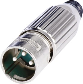 AAA4MZ, Cable Mount XLR Connector, Male, 4 Way, Silver Plating