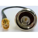 CA39/195-VX, Female SMA to Male N Type Coaxial Cable, 1m, RF195 Coaxial, Terminated