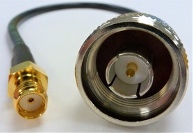 Фото 1/2 CA39/195-VX, Female SMA to Male N Type Coaxial Cable, 1m, RF195 Coaxial, Terminated
