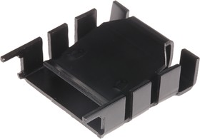 Фото 1/3 FK 224 SA-220-1, Heat Sink Passive TO-220 Vertical Thru-Hole Aluminum 18K/W Black Anodized