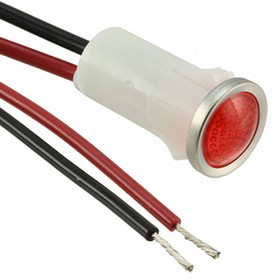 Фото 1/2 1092D1-28V, PMI RND .5" LED Red SemiDome 28V Wire
