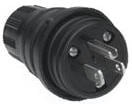 Фото 1/2 1301460032, AC Power Plugs & Receptacles 5-15P MALE - BLACK WATERTITE