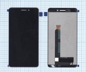 Дисплей (экран) в сборе с тачскрином для Nokia 6.1 черный (Premium LCD)