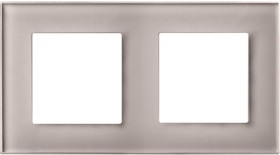 Рамка двухпостовая горизонтальная/ вертикальная стеклянная светло-дымчатая "Эстетика" GL-P102-LSG