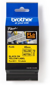 Фото 1/10 FLE6511, Black on Yellow Label Printer Tape, 45 mm Width, 45mm Label Length, 21mm Label Width
