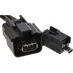 111015-0100, USB 2.0 Cable, Female USB A to Male Mini USB B Cable, 500mm