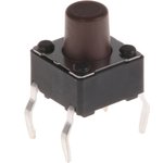 DTS63NV, Brown Button Tactile Switch, SPST 50 mA @ 12 V dc 3.5mm