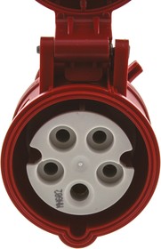 Фото 1/5 35, IP44 Red Cable Mount 3P + N + E Industrial Power Socket, Rated At 16A, 400 V