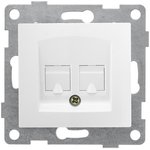 Розетка телефонная 2-м СП Bravo RJ12 механизм бел. GUSI С10Т2-001