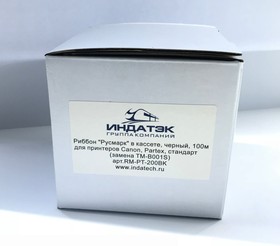 Фото 1/4 Риббон «Русмарк» в кассете для принтеров Canon MK-2500, MK-2600, Partex PROMARK T-1000, стандарт (замена TM-B001S), чёрный, 100 м