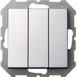 Трехклавишный выключатель Эпсилон IJ3 16-001-01 E/Mt серебро, без рамки 28-174