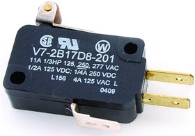 V7-2A17E9, Basic / Snap Action Switches BASIC SW SPDT 5 A 250VAC PIN PLGR ACTR