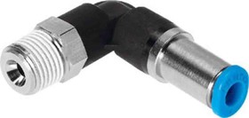 QSMKL-1/8-6, Elbow Threaded Adaptor, R 1/8 Male to Push In 6 mm, Threaded-to-Tube Connection Style, 153430
